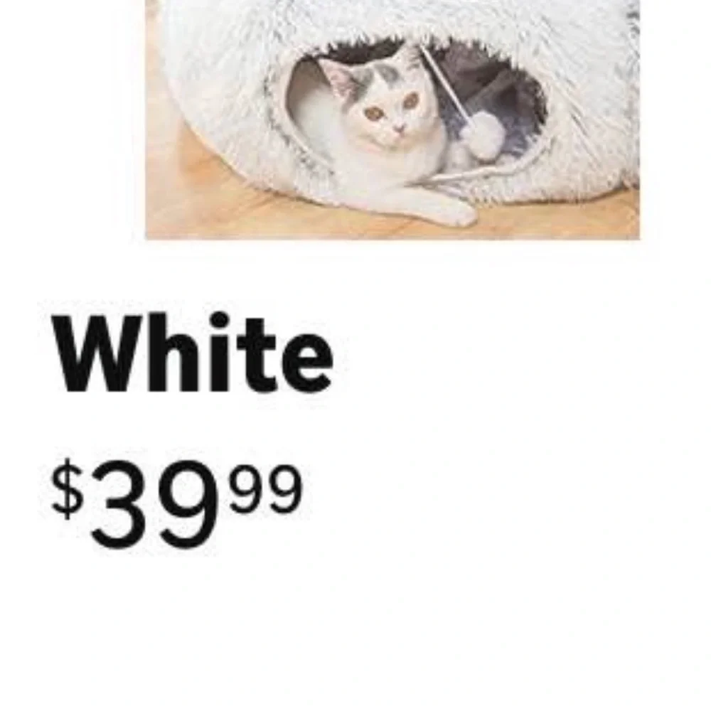 Cozy Round Faux Fur Donut Bed - Light Grey